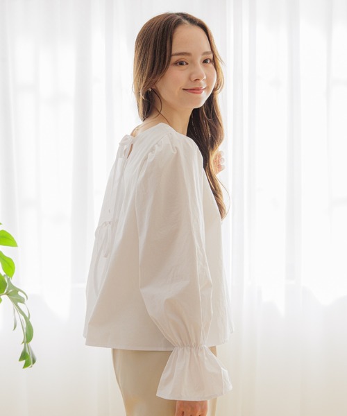 flower(フラワー)の「スプリンジーリボンブラウス(シャツ/ブラウス・レディース・ホワイト/ブルー・FREE)」の22枚目の写真