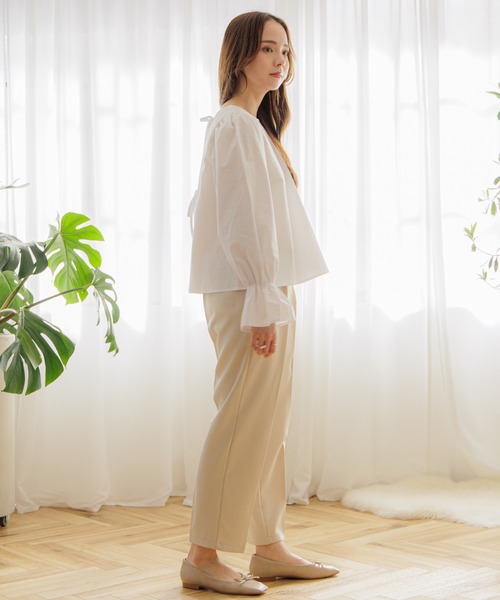 flower(フラワー)の「スプリンジーリボンブラウス(シャツ/ブラウス・レディース・ホワイト/ブルー・FREE)」の8枚目の写真