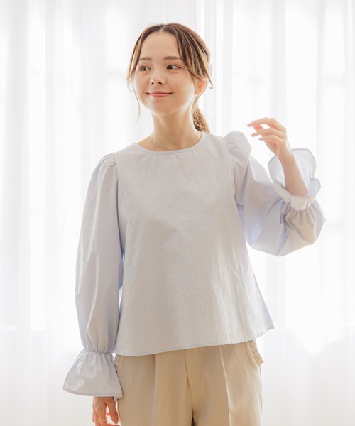 flower(フラワー)の「スプリンジーリボンブラウス(シャツ/ブラウス・レディース・ホワイト/ブルー・FREE)」の18枚目の写真