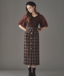 emiriawiz（エミリアウィズ）の「ベルト付きチェックフレアワンピース