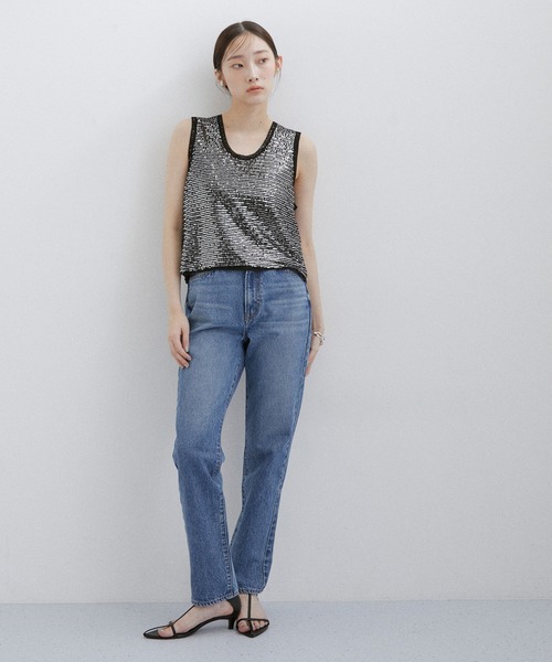 ADAM ET ROPE'(アダムエロペ)の「スパンコールタンク(タンクトップ・レディース・ブラック系その他/ホワイト・FREE)」の3枚目の写真