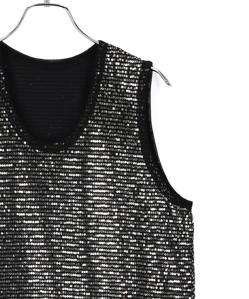 ADAM ET ROPE'(アダムエロペ)の「スパンコールタンク(タンクトップ・レディース・ブラック系その他/ホワイト・FREE)」の10枚目の写真