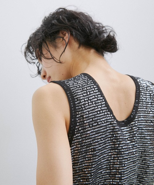 ADAM ET ROPE'(アダムエロペ)の「スパンコールタンク(タンクトップ・レディース・ブラック系その他/ホワイト・FREE)」の22枚目の写真