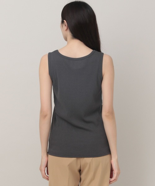 Elura(エルーラ)の「呼吸リブタンクトップ(タンクトップ・レディース・チャコールグレー/ホワイト・LARGE/MEDIUM/SMALL)」の7枚目の写真