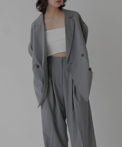 hellam（へラム）の「ダブルジャケットジレ(入荷禁止)（ベスト・レディース・アイボリー/グレー/ブラック/グレイッシュベージュ・FREE）」の3枚目の写真