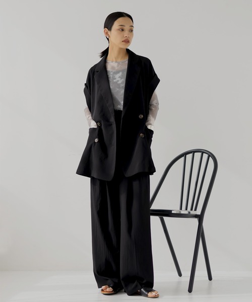 hellam（へラム）の「ダブルジャケットジレ(入荷禁止)（ベスト・レディース・アイボリー/グレー/ブラック/グレイッシュベージュ・FREE）」の19枚目の写真