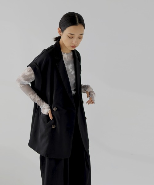 hellam（へラム）の「ダブルジャケットジレ(入荷禁止)（ベスト・レディース・アイボリー/グレー/ブラック/グレイッシュベージュ・FREE）」の12枚目の写真