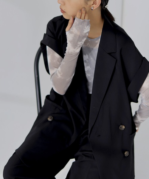 hellam（へラム）の「ダブルジャケットジレ(入荷禁止)（ベスト・レディース・アイボリー/グレー/ブラック/グレイッシュベージュ・FREE）」の9枚目の写真