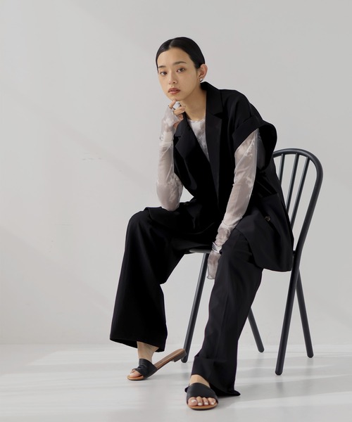 hellam（へラム）の「ダブルジャケットジレ(入荷禁止)（ベスト・レディース・アイボリー/グレー/ブラック/グレイッシュベージュ・FREE）」の16枚目の写真