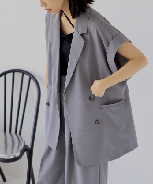 hellam（へラム）の「ダブルジャケットジレ(入荷禁止)（ベスト・レディース・アイボリー/グレー/ブラック/グレイッシュベージュ・FREE）」の13枚目の写真