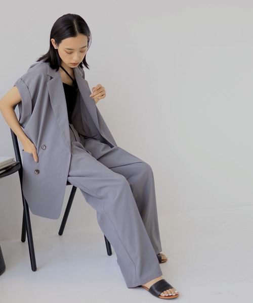 hellam（へラム）の「ダブルジャケットジレ(入荷禁止)（ベスト・レディース・アイボリー/グレー/ブラック/グレイッシュベージュ・FREE）」の7枚目の写真