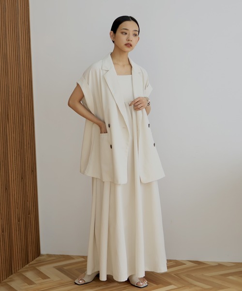 hellam（へラム）の「ダブルジャケットジレ(入荷禁止)（ベスト・レディース・アイボリー/グレー/ブラック/グレイッシュベージュ・FREE）」の14枚目の写真