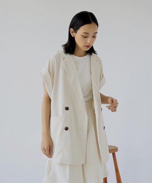 hellam（へラム）の「ダブルジャケットジレ(入荷禁止)（ベスト・レディース・アイボリー/グレー/ブラック/グレイッシュベージュ・FREE）」の22枚目の写真