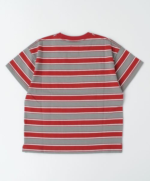 ELEMENT（エレメント）の「ELEMENT YOUTH（キッズサイズ） YT RINGER BORDER SS Ｔシャツ (130cm~160cm) 【2023年夏モデル】/エレメント半袖ボーダーTシャツ（Tシャツ/カットソー・キッズ・ホワイト/パープル/グレー・130/140/160/150）」の4枚目の写真