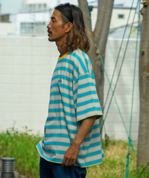 ELEMENT（エレメント）の「ELEMENT YOUTH（キッズサイズ） YT RINGER BORDER SS Ｔシャツ (130cm~160cm) 【2023年夏モデル】/エレメント半袖ボーダーTシャツ（Tシャツ/カットソー・キッズ・ホワイト/パープル/グレー・130/140/160/150）」の21枚目の写真