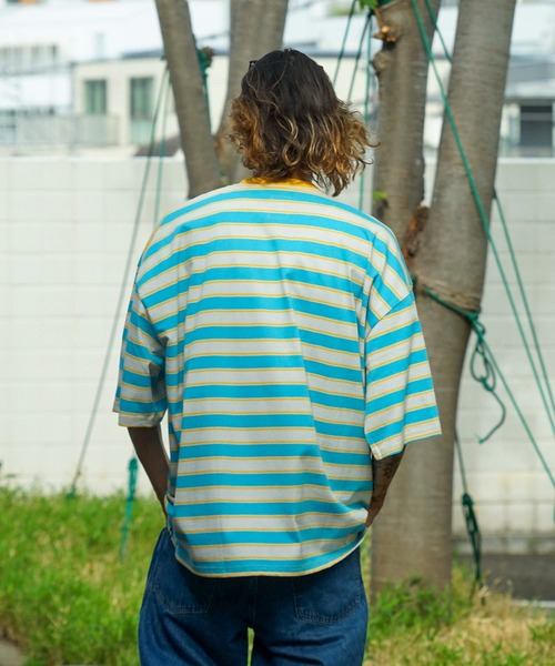 ELEMENT（エレメント）の「ELEMENT YOUTH（キッズサイズ） YT RINGER BORDER SS Ｔシャツ (130cm~160cm) 【2023年夏モデル】/エレメント半袖ボーダーTシャツ（Tシャツ/カットソー・キッズ・ホワイト/パープル/グレー・130/140/160/150）」の22枚目の写真