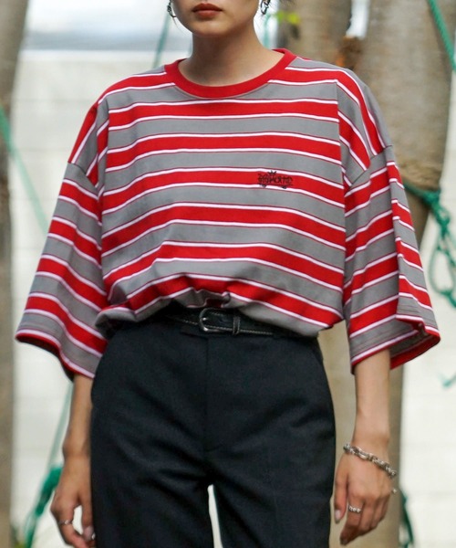 ELEMENT（エレメント）の「ELEMENT YOUTH（キッズサイズ） YT RINGER BORDER SS Ｔシャツ (130cm~160cm) 【2023年夏モデル】/エレメント半袖ボーダーTシャツ（Tシャツ/カットソー・キッズ・ホワイト/パープル/グレー・130/140/160/150）」の10枚目の写真