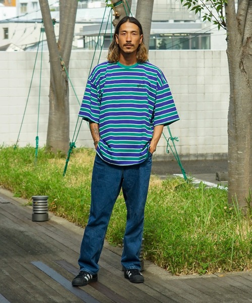 ELEMENT（エレメント）の「ELEMENT YOUTH（キッズサイズ） YT RINGER BORDER SS Ｔシャツ (130cm~160cm) 【2023年夏モデル】/エレメント半袖ボーダーTシャツ（Tシャツ/カットソー・キッズ・ホワイト/パープル/グレー・130/140/160/150）」の11枚目の写真