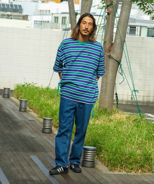 ELEMENT（エレメント）の「ELEMENT YOUTH（キッズサイズ） YT RINGER BORDER SS Ｔシャツ (130cm~160cm) 【2023年夏モデル】/エレメント半袖ボーダーTシャツ（Tシャツ/カットソー・キッズ・ホワイト/パープル/グレー・130/140/160/150）」の12枚目の写真