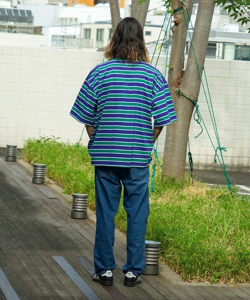 ELEMENT（エレメント）の「ELEMENT YOUTH（キッズサイズ） YT RINGER BORDER SS Ｔシャツ (130cm~160cm) 【2023年夏モデル】/エレメント半袖ボーダーTシャツ（Tシャツ/カットソー・キッズ・ホワイト/パープル/グレー・130/140/160/150）」の14枚目の写真