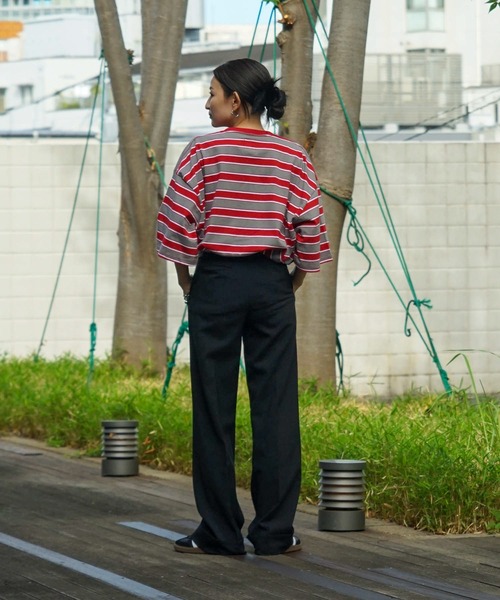 ELEMENT（エレメント）の「ELEMENT YOUTH（キッズサイズ） YT RINGER BORDER SS Ｔシャツ (130cm~160cm) 【2023年夏モデル】/エレメント半袖ボーダーTシャツ（Tシャツ/カットソー・キッズ・ホワイト/パープル/グレー・130/140/160/150）」の16枚目の写真