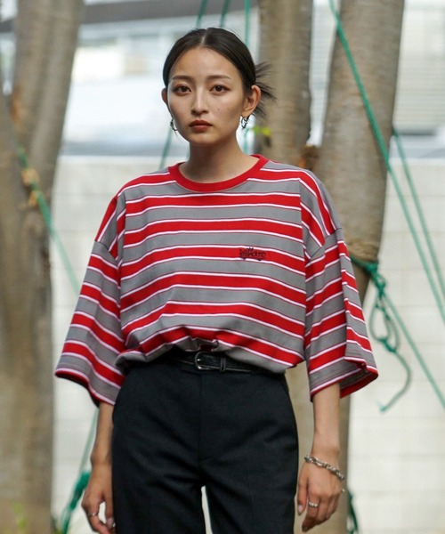 ELEMENT（エレメント）の「ELEMENT YOUTH（キッズサイズ） YT RINGER BORDER SS Ｔシャツ (130cm~160cm) 【2023年夏モデル】/エレメント半袖ボーダーTシャツ（Tシャツ/カットソー・キッズ・ホワイト/パープル/グレー・130/140/160/150）」の18枚目の写真