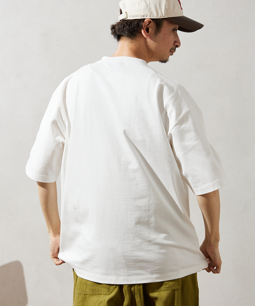 JOURNAL STANDARD relume（ジャーナルスタンダード　レリューム）の「【Allen A / アレンエー】別注 ヘンリーネックTシャツ（Tシャツ/カットソー・メンズ・ライトグレー/ホワイト/カーキ/ブルー・MEDIUM/LARGE）」の9枚目の写真