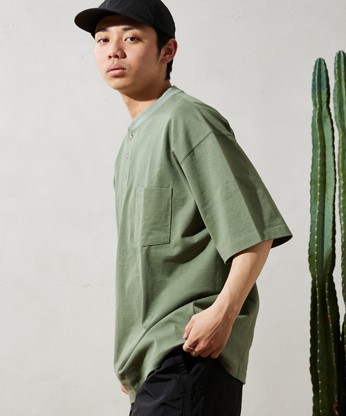 JOURNAL STANDARD relume（ジャーナルスタンダード　レリューム）の「【Allen A / アレンエー】別注 ヘンリーネックTシャツ（Tシャツ/カットソー・メンズ・ライトグレー/ホワイト/カーキ/ブルー・MEDIUM/LARGE）」の14枚目の写真
