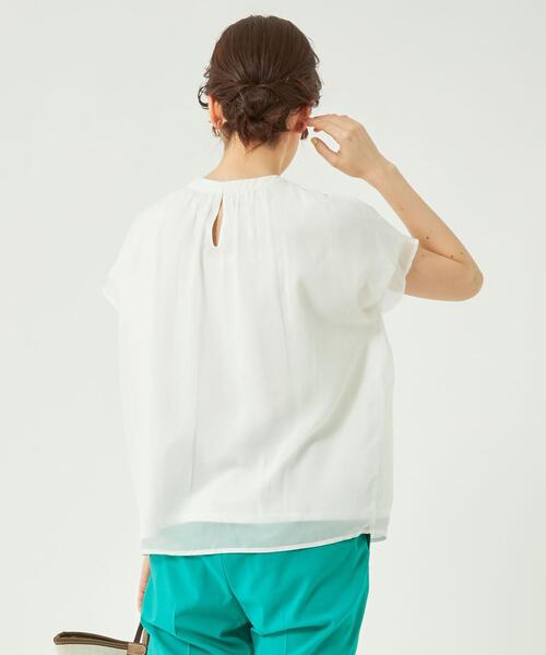 シフォンドッキングプルオーバーカットソー-汗染み防止-