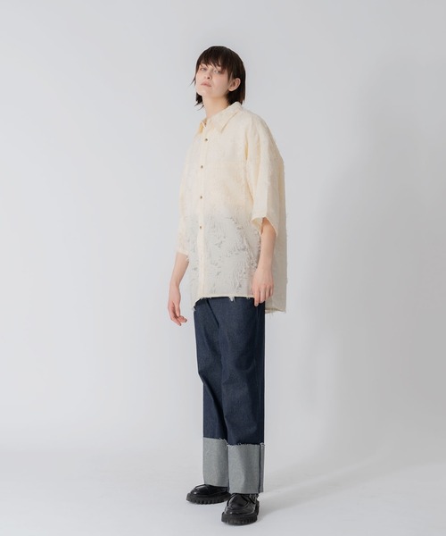 ァッション人気ブランドランキング ONCILY（オンシェリー）の「JACQUARD FRINGE SHIRT LOOSE トップス