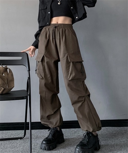 LAGUAGEM ストライプカーゴパンツ ブラウン LAGUA GEM POCKET DESIGN