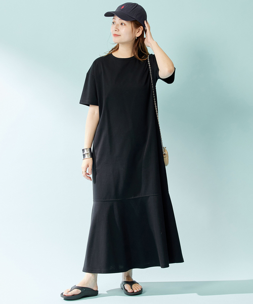 JOURNAL STANDARD（ジャーナルスタンダード）の「■■■【＆FUNCTION】クールポンチワンピース（ワンピース・レディース・ブラック/ブラウン・FREE）」の2枚目の写真