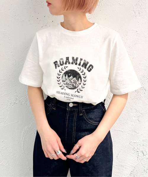 apres jour mignon（アプレジュールミニョン）の「アソートシュエットＴシャツ【ZOZOTOWN限定アイテム】（Tシャツ/カットソー・レディース・ネイビー/グリーン/ホワイト系その他3/ホワイト系その他2/ボルドー/ブラック/オフホワイト/ブラック系その他/ホワイト系その他・X-LARGE/フリー）」の3枚目の写真