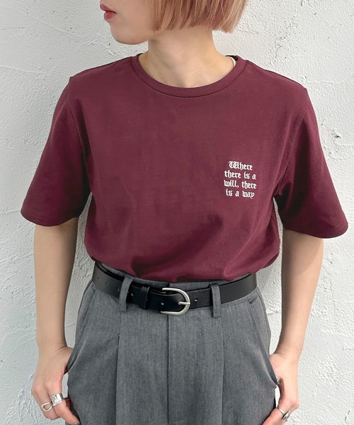 apres jour mignon（アプレジュールミニョン）の「アソートシュエットＴシャツ【ZOZOTOWN限定アイテム】（Tシャツ/カットソー・レディース・ネイビー/グリーン/ホワイト系その他3/ホワイト系その他2/ボルドー/ブラック/オフホワイト/ブラック系その他/ホワイト系その他・X-LARGE/フリー）」の9枚目の写真