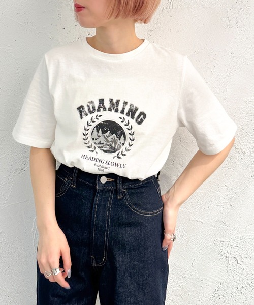apres jour mignon（アプレジュールミニョン）の「アソートシュエットＴシャツ【ZOZOTOWN限定アイテム】（Tシャツ/カットソー・レディース・ネイビー/グリーン/ホワイト系その他3/ホワイト系その他2/ボルドー/ブラック/オフホワイト/ブラック系その他/ホワイト系その他・X-LARGE/フリー）」の14枚目の写真