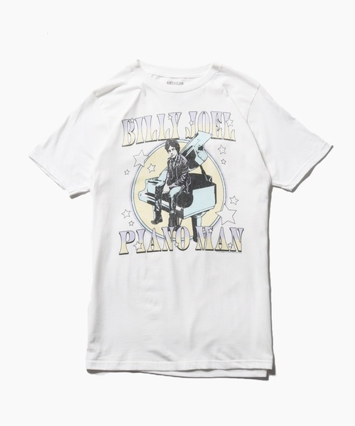 ROOPTOKYO(ループトウキョウ)の「AMERICAN CLASSICS/アメリカンクラシックス BILLY JOEL PASTEL PIANO MAN MENS LIGHTWEIGHT T-SHIRT 半袖Tシャツ フロントデザイン プリントTシャツ 白Tシャツ(Tシャツ/カットソー・メンズ・ホワイト・S/XL/L/M)」の1枚目の写真