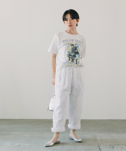 ROOPTOKYO(ループトウキョウ)の「AMERICAN CLASSICS/アメリカンクラシックス BILLY JOEL PASTEL PIANO MAN MENS LIGHTWEIGHT T-SHIRT 半袖Tシャツ フロントデザイン プリントTシャツ 白Tシャツ(Tシャツ/カットソー・メンズ・ホワイト・S/XL/L/M)」の14枚目の写真