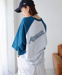 配色ラグランバックロゴオーバーサイズTシャツ