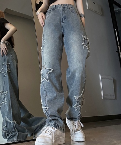 パッチワークデザイン ストリートパンツ セール】パッチワークデザインデニムパンツ（デニムパンツ）｜Sibra