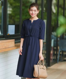ネイビー」に該当するワンピース（ストライプ柄）ファッション通販