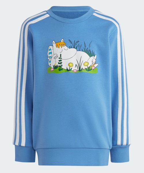 adidas(アディダス)の「アディダス オリジナルス × ムーミン クルーネック セットアップ / アディダスオリジナルス adidas Originals(スウェット・キッズ・ライトブルー・130/100/110/120)」の4枚目の写真