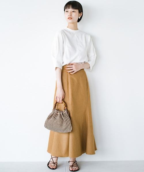 haco!(ハコ)の「品のある色っぽさを身につける!ラインを出さずともメリハリがつく のびのび素材のマーメイドスカート(スカート・レディース・キャメル・SMALL/MEDIUM/LARGE/X-LARGE)」の13枚目の写真