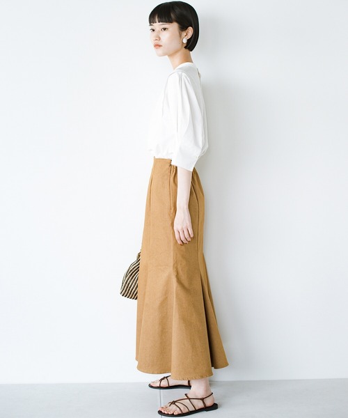 haco!(ハコ)の「品のある色っぽさを身につける!ラインを出さずともメリハリがつく のびのび素材のマーメイドスカート(スカート・レディース・キャメル・SMALL/MEDIUM/LARGE/X-LARGE)」の6枚目の写真