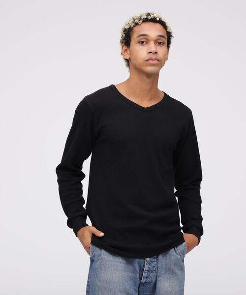 DAILY/デイリー》L/S THERMAL V-NECK T-SHIRT / デイリー長袖 サーマル
