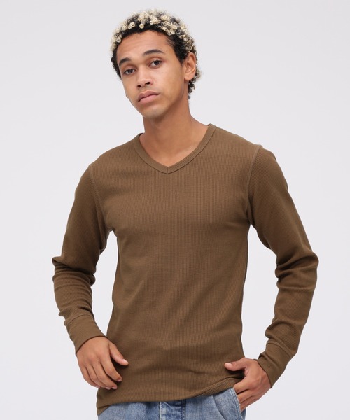 DAILY/デイリー》L/S THERMAL V-NECK T-SHIRT / デイリー長袖