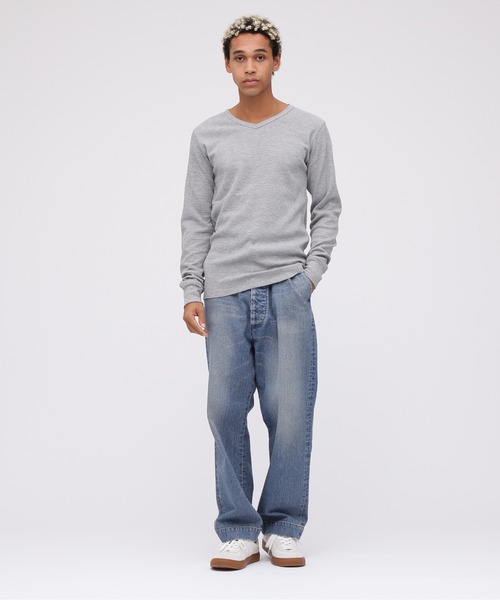 AVIREX(アヴィレックス)の「《DAILY/デイリー》L/S THERMAL V-NECK T-SHIRT / デイリー長袖 サーマル Vネック ティーシャツ(Tシャツ/カットソー・メンズ・ネイビー/グレー/ブラック/ホワイト系2/オリーブ系・L/M/S/XL/2XL)」の22枚目の写真