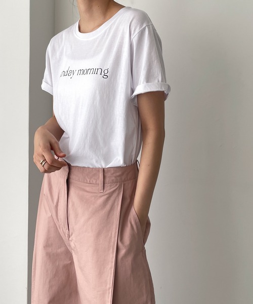 CANAL JEAN（キャナルジーン）の「El mar(エルマール) "sunday morning"半袖Tシャツ（Tシャツ/カットソー・レディース・チャコールグレー/ホワイト/ヘザーグレー・ONE SIZE）」の4枚目の写真