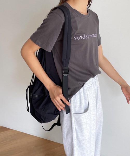 CANAL JEAN（キャナルジーン）の「El mar(エルマール) "sunday morning"半袖Tシャツ（Tシャツ/カットソー・レディース・チャコールグレー/ホワイト/ヘザーグレー・ONE SIZE）」の7枚目の写真