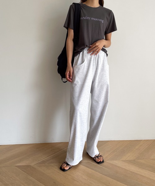 CANAL JEAN（キャナルジーン）の「El mar(エルマール) "sunday morning"半袖Tシャツ（Tシャツ/カットソー・レディース・チャコールグレー/ホワイト/ヘザーグレー・ONE SIZE）」の9枚目の写真