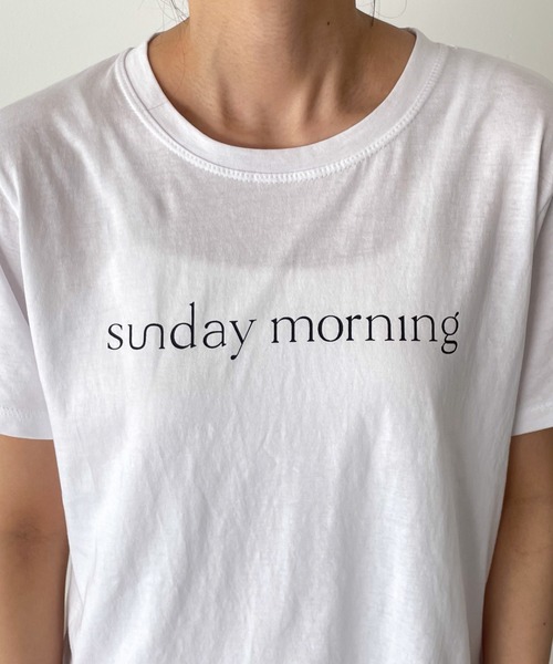 CANAL JEAN（キャナルジーン）の「El mar(エルマール) "sunday morning"半袖Tシャツ（Tシャツ/カットソー・レディース・チャコールグレー/ホワイト/ヘザーグレー・ONE SIZE）」の17枚目の写真